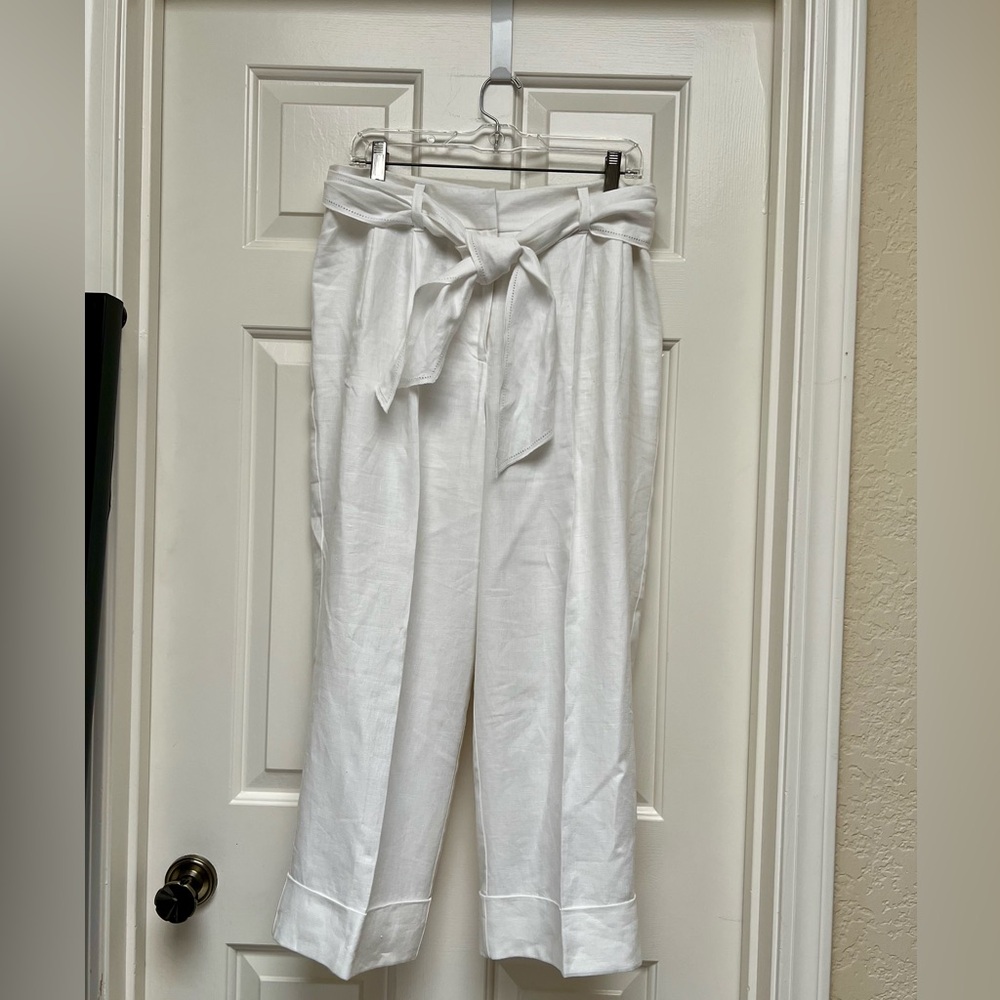 Jones New York white linen pants